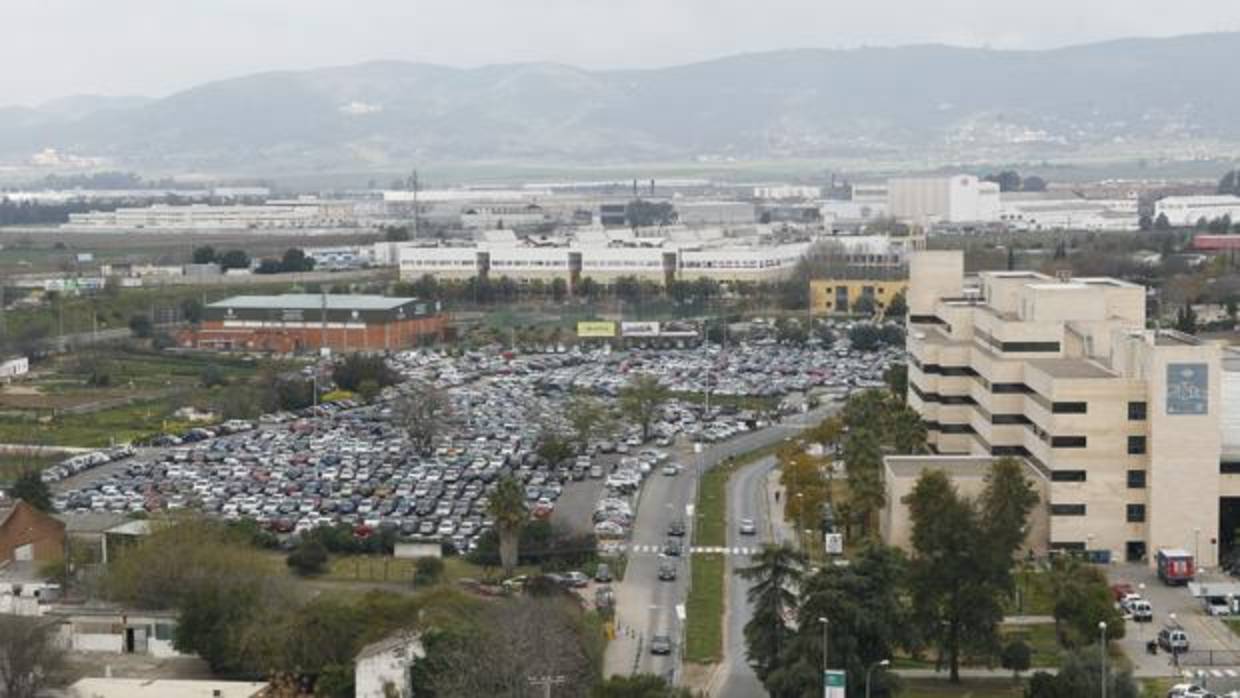 Vista panorámica del estacionamiento