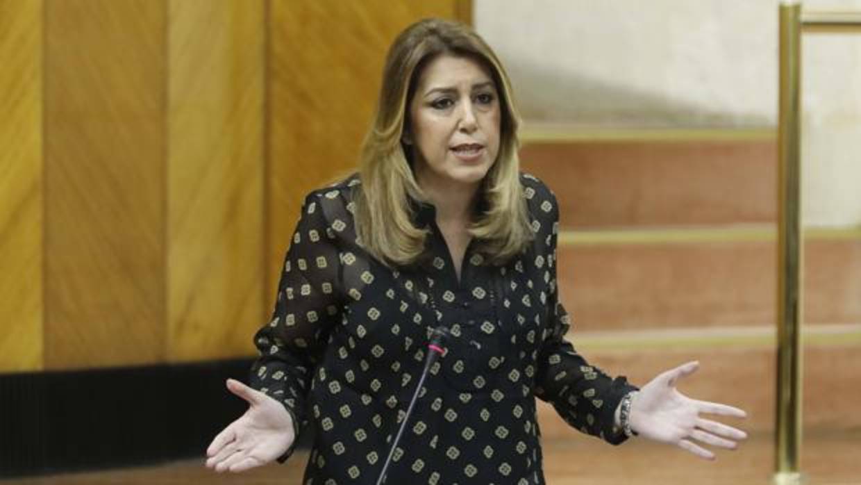 Susana Díaz, presidenta de la Junta de Andalucía, durante el pleno del Parlamento de este jueves