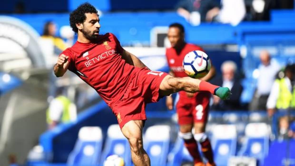 Salah, en el partido de ayer de Londres