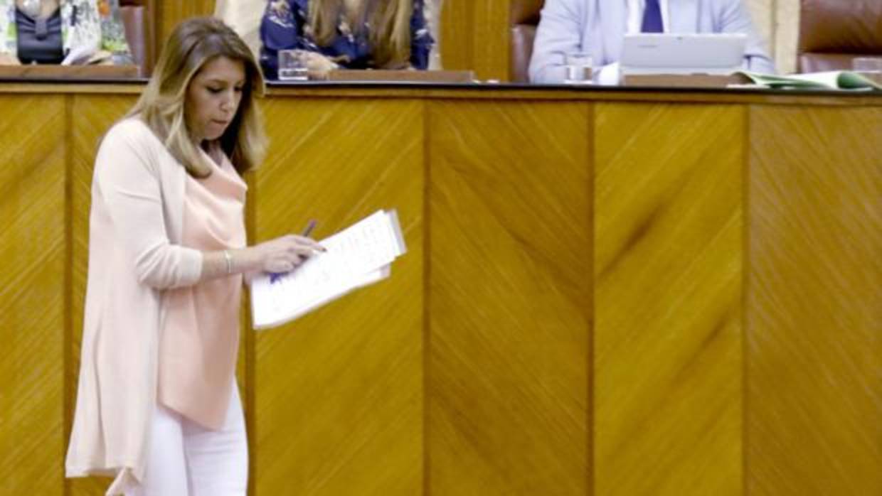 Susana Díaz, en el Parlamento andaluz el miércoles