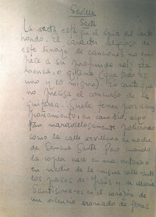 Fragmento de texto autógrafo de Manuel Machado