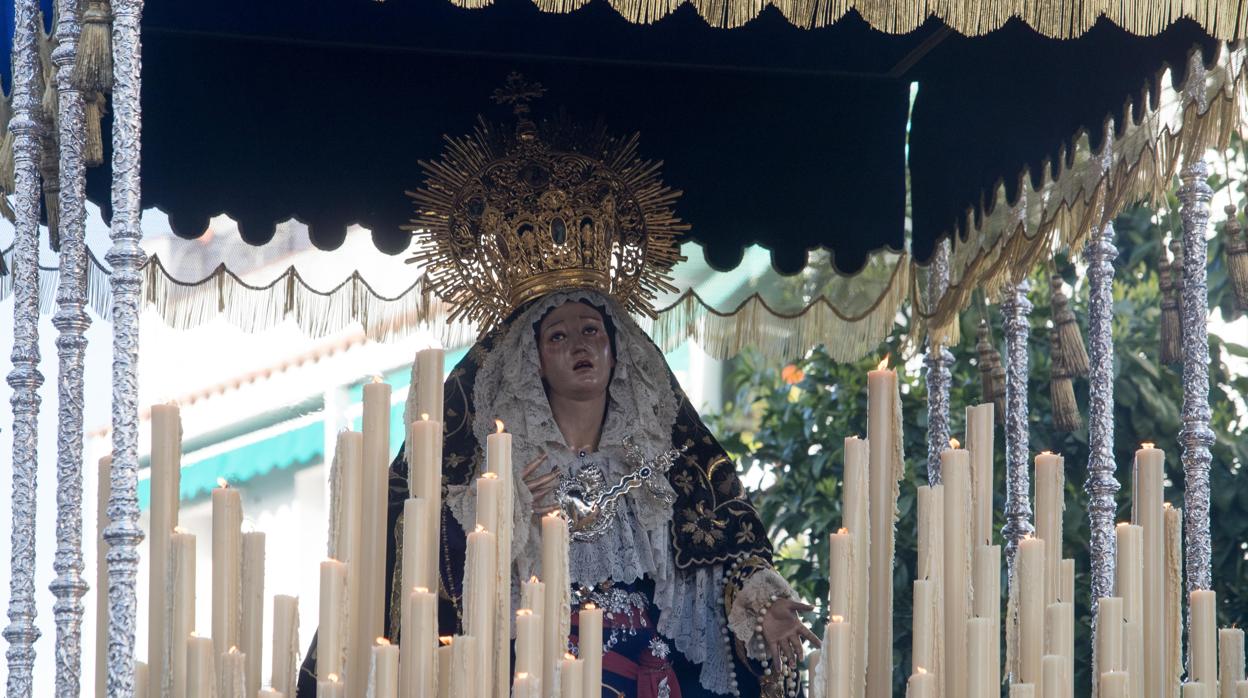 La Virgen del Mayor Dolor el pasado Miércoles Santo