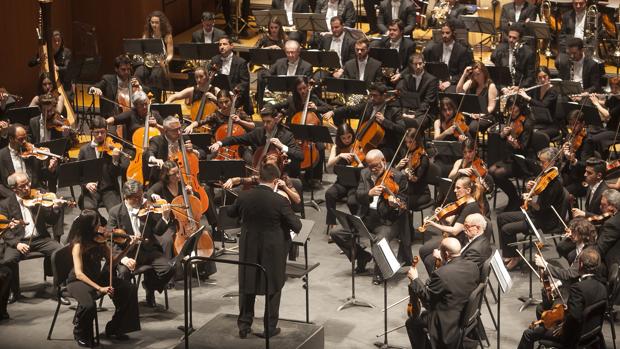 La Orquesta de Córdoba, durante un concierto en el Gran Teatro