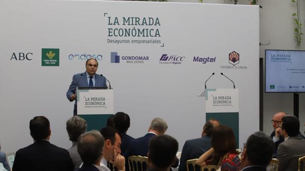 Antonio Luque, durante su participación en La Mirada Economica, en el hotel Hospes Palacio del Bailío