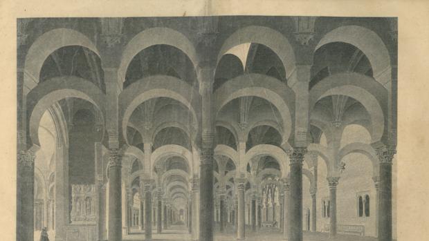 Grabado francés del interior de la Mezquita-Catedral en el año 1812