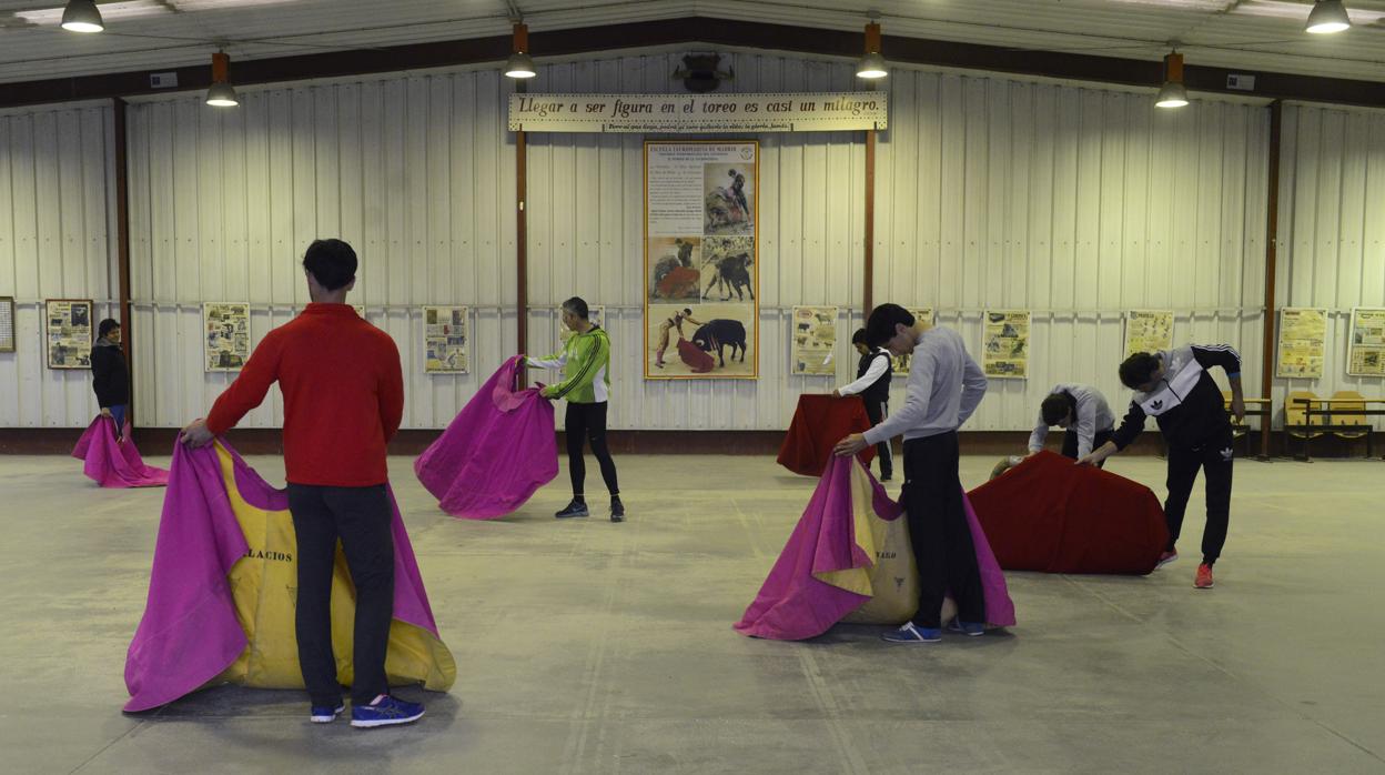 Jóvenes aprenden toreo de salon en una escuela taurina Maya Balanya