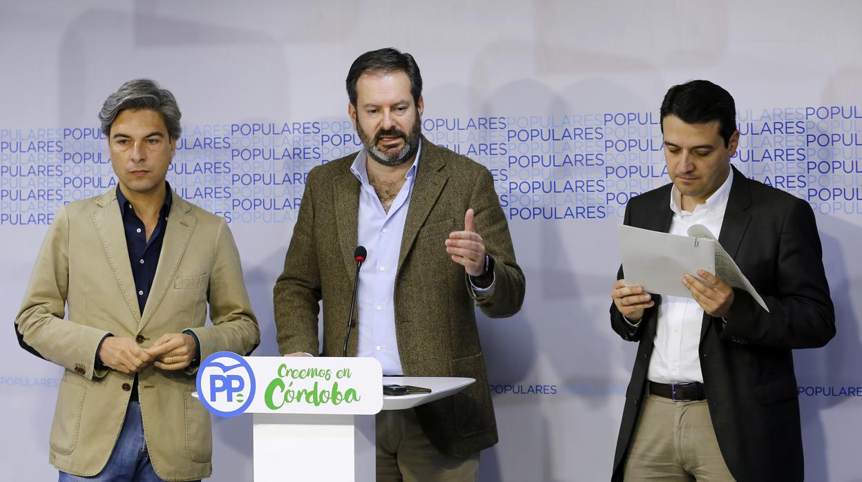 Andrés Lorite, Adolfo Molina y José María Bellido, del PP cordobés