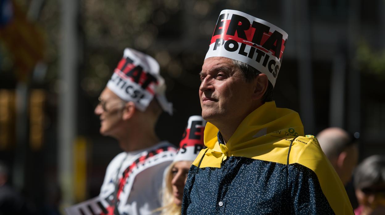 Manifestación a favor de la libertad de los presos del «procès»