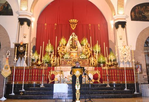 La Virgen del Caren, durante el pregón de la coronación