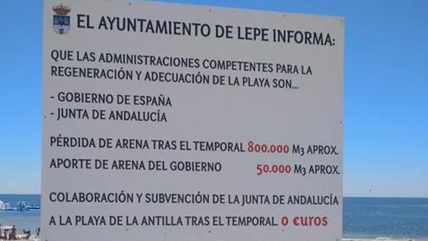 Críticas al Ayuntamiento de Lepe por sus protestas contra la nula gestión de la Junta en las playas