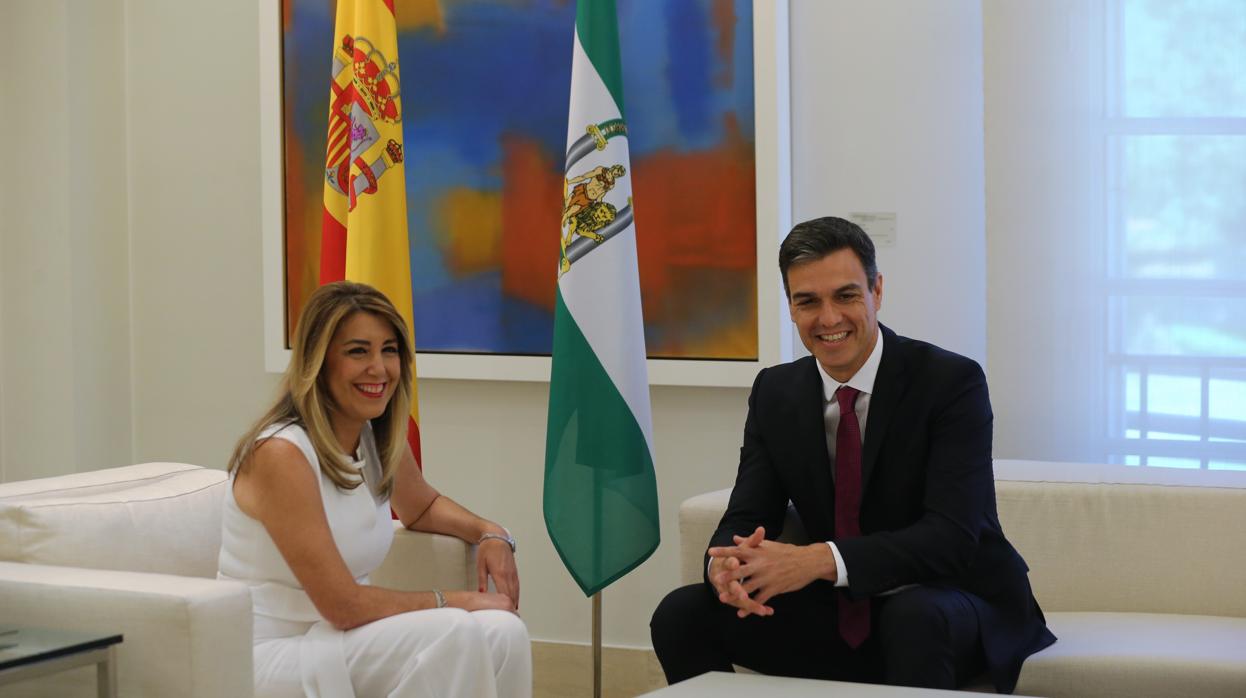 Susana Díaz en su visita a Pedro Sanchez, en la Moncloa