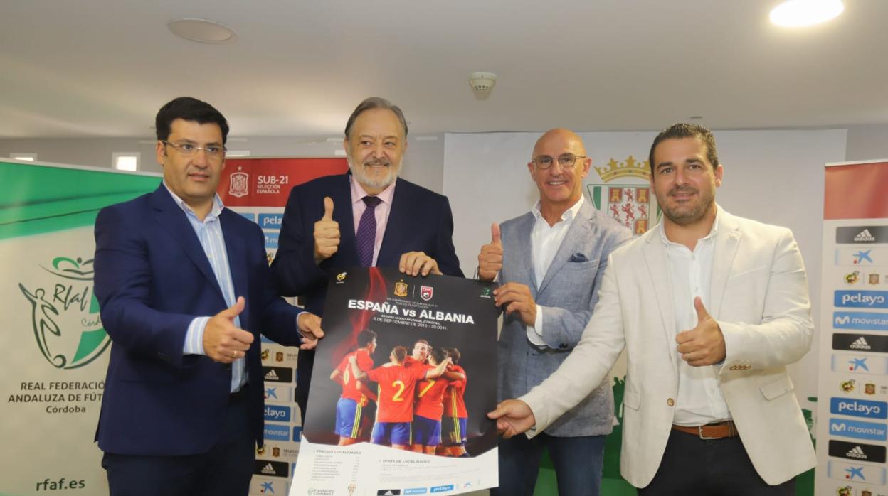 Un momento de la presentación del partido España-Albania sub 21