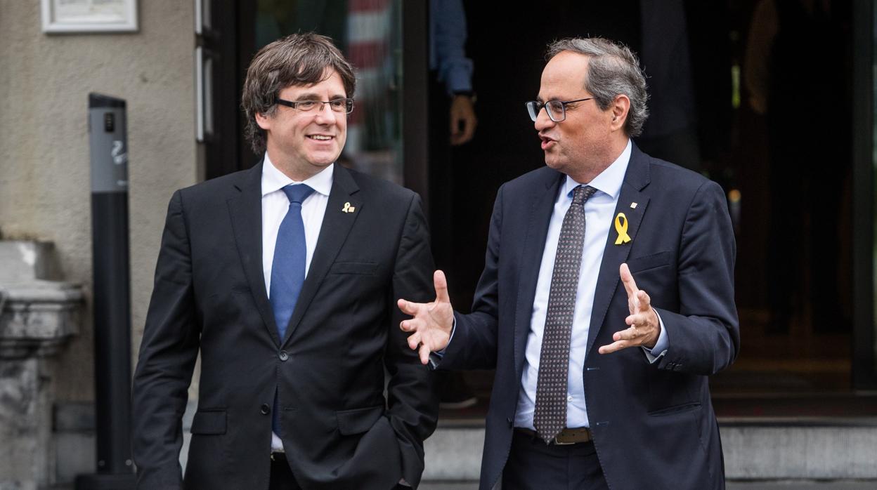 El expresidente catalán, Carles Puigdemont, y el presidente de la Generalitat, Quim Torra