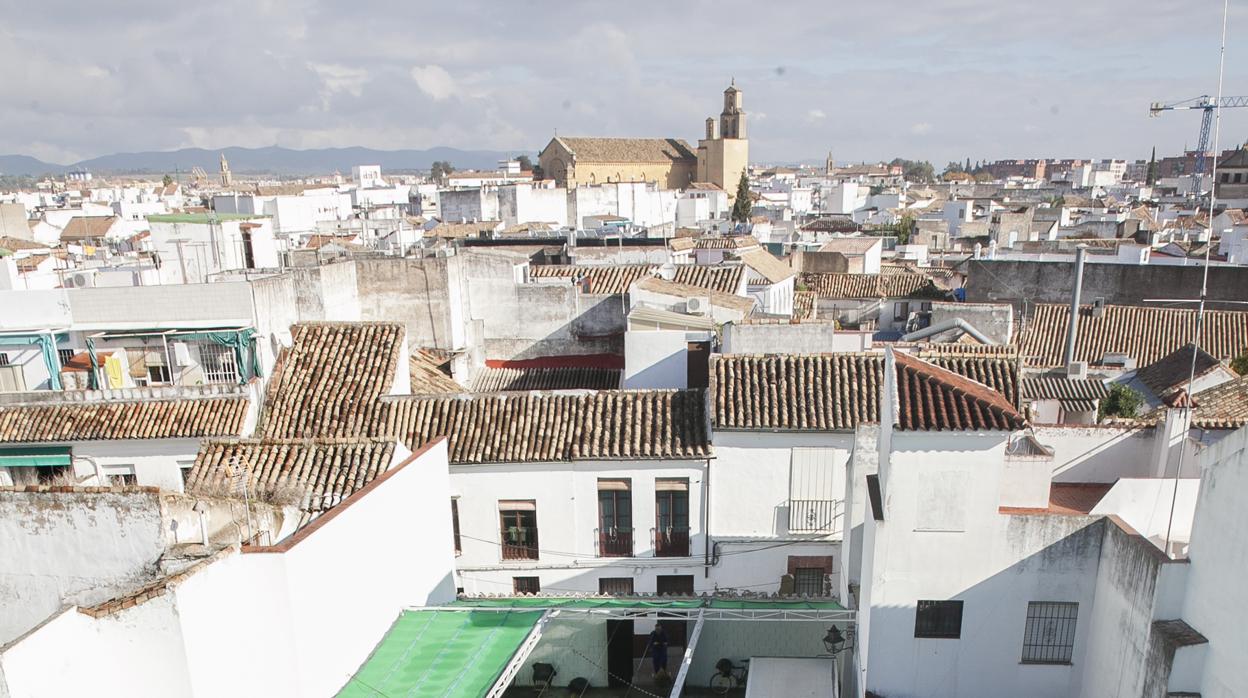 Foto a vista de pájaro del aparcamiento de Bodegas Campos