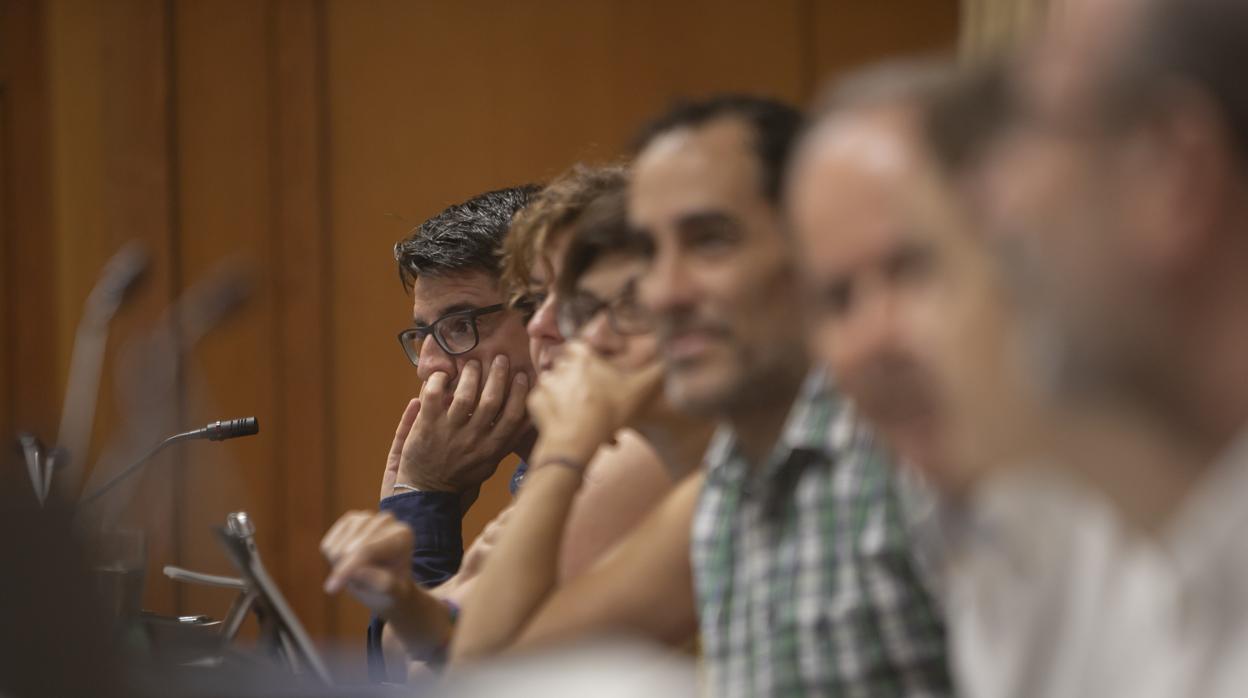 Pedro García, junto a los grupos de Ganemos e IU