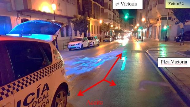 Derrama aceite en una calle del centro de Málaga y dice a la Policía que «a ver si alguien se mata»