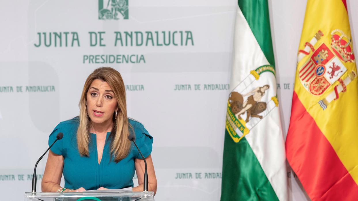 La presidenta de Andalucía en el anuncio de las próximas elecciones autonómicas