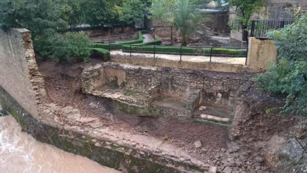 Así han quedado los Baños Árabes de Ronda tras el temporal de lluvia