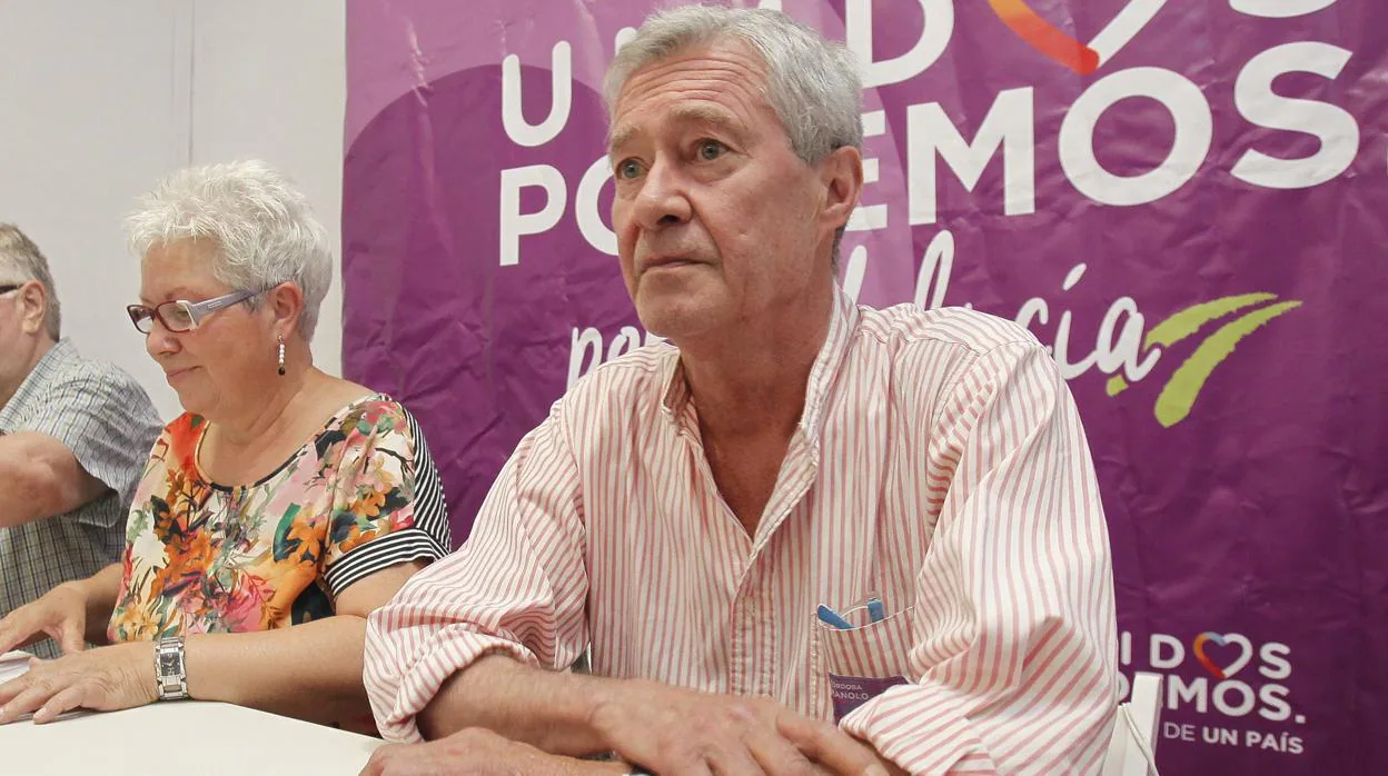 Jorge Vesrstrynge, durante un acto de Unidos Podemos celebrado en Córdoba en 2016