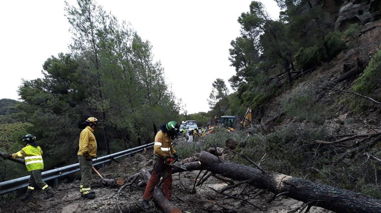 Actuaciones en las carreteras de la provincia malagueña tras el temporal