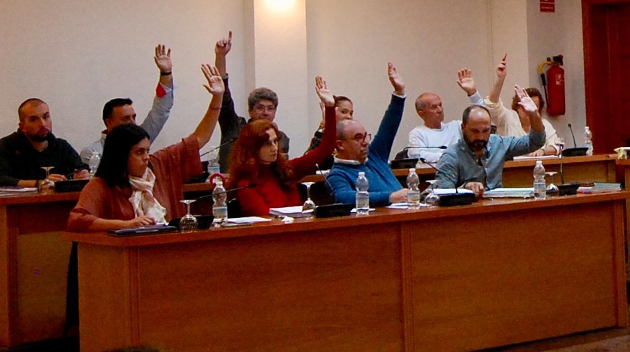 Los grupos andalucista y popular votan a mano alzada a favor de la propuesta