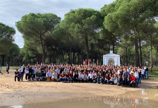 Peregrinación de los jóvenes cofrades de la Diócesis de Córdoba a la aldea de El Rocío