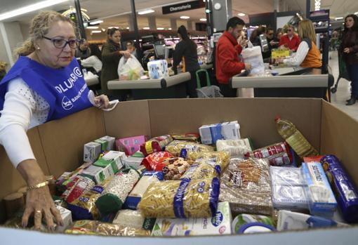 Alimentos aportados en una edición de la Gran Recogida