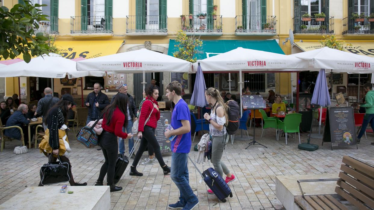 Turistas en el centro de Málaga