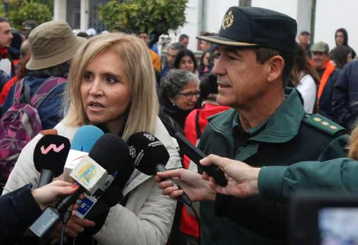 La subdelegada del Gobierno en Huelva, Manuela Parralo y el Coronel Jefe de la Comandancia de la Guardia Civil en Huelva, Ezequiel Romero