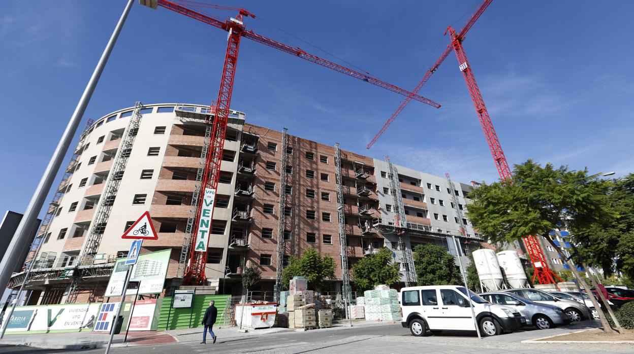 Promoción de viviendas en construcción en la zona de Poniente