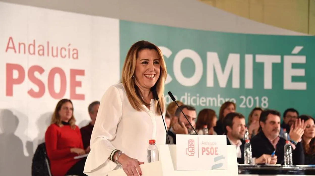 Susana Díaz, durante su intervención en el comité ejecutivo del PSOE de Andalucía