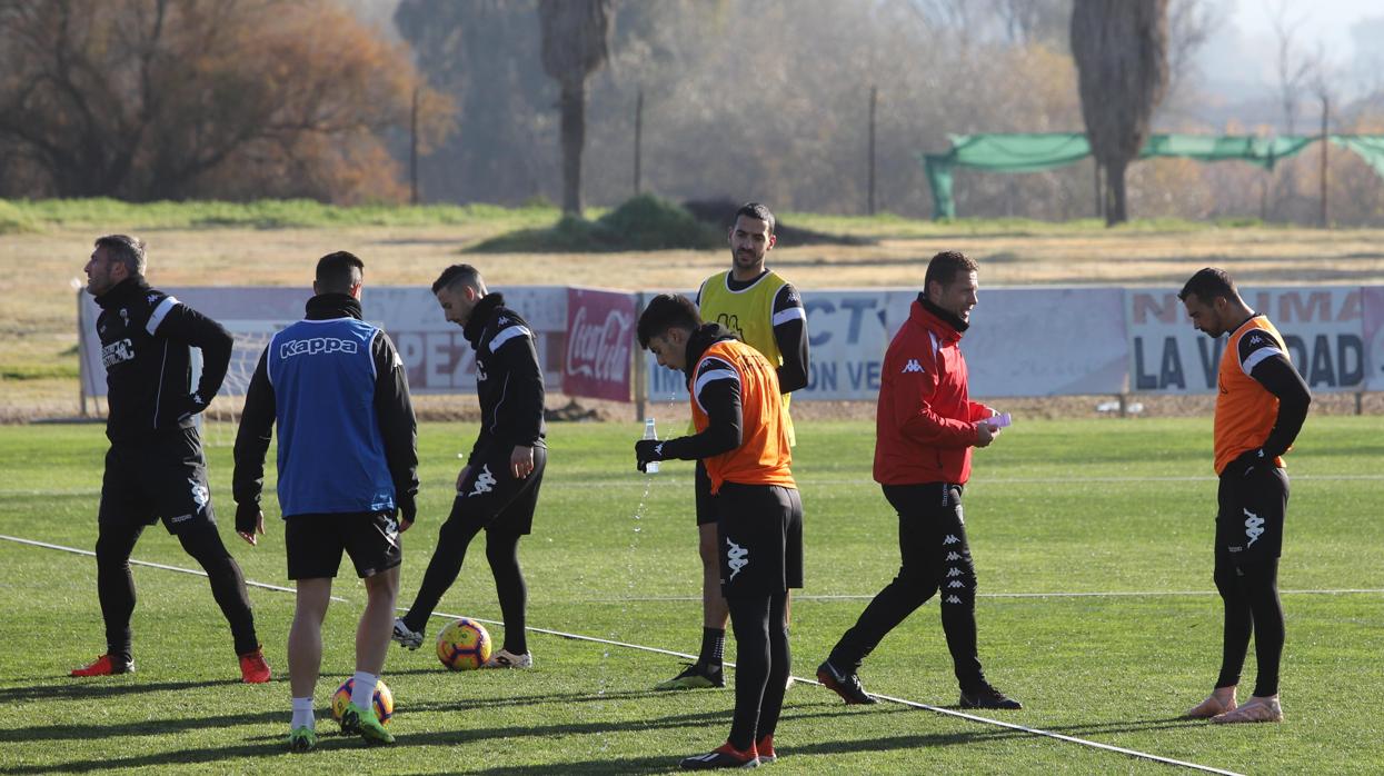 Los jugadores del Córdoba, en un entrenamiento