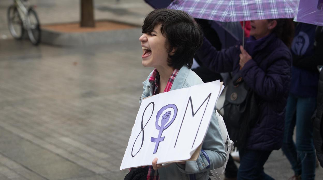 Una manifestante en las movilizaciones del último 8-M en Córdoba