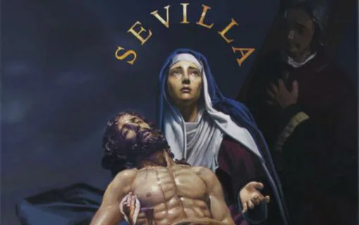 Detalle del cartel de la Semana Santa de Sevilla