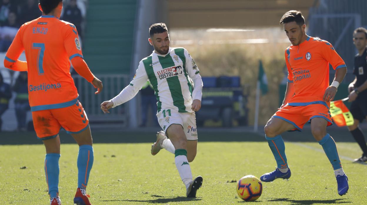 El lateral izquierdo Javi Galán, en el último partido en El Arcángel