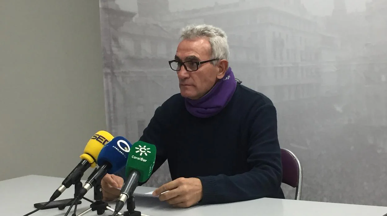 Diego Cañamero, durante una rueda de prensa en Jaén
