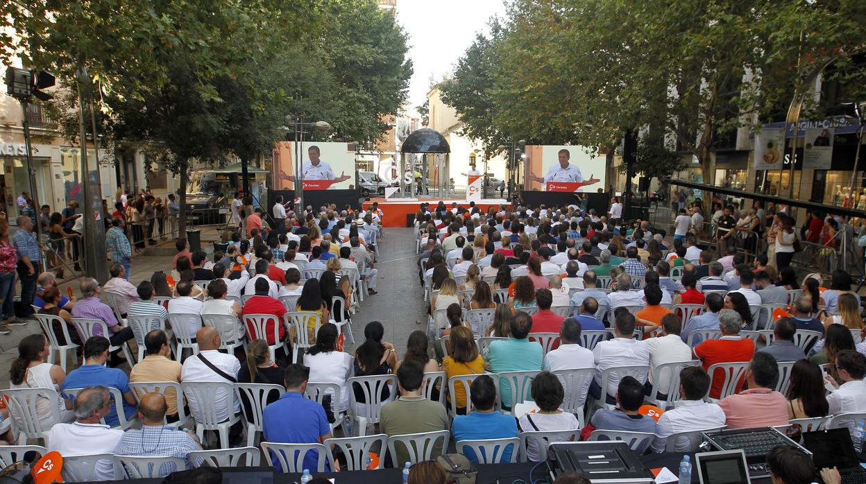 Mítin de Ciudadanos con Albert Rivera en el Bulevar del Gran Capitán