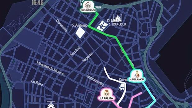 Los itinerarios en 3D de la Semana Santa de Cádiz