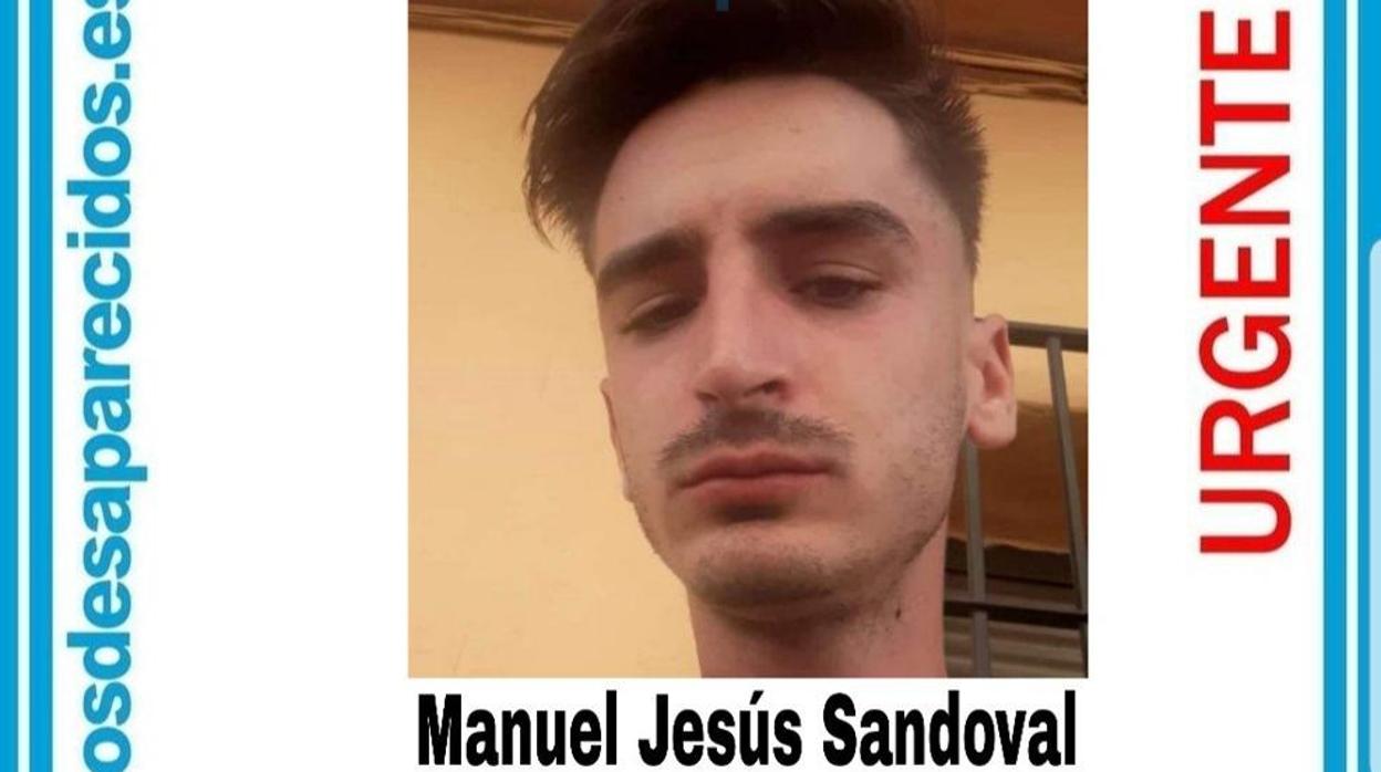 Manuel Jesús Sandoval, el joven de 26 años desaparecido en Churriana de la Vega, Granada.