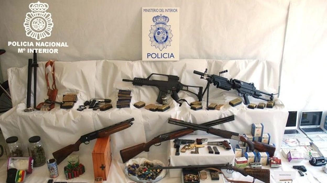 Armas y droga inacautada en una operación policial en la región andaluza