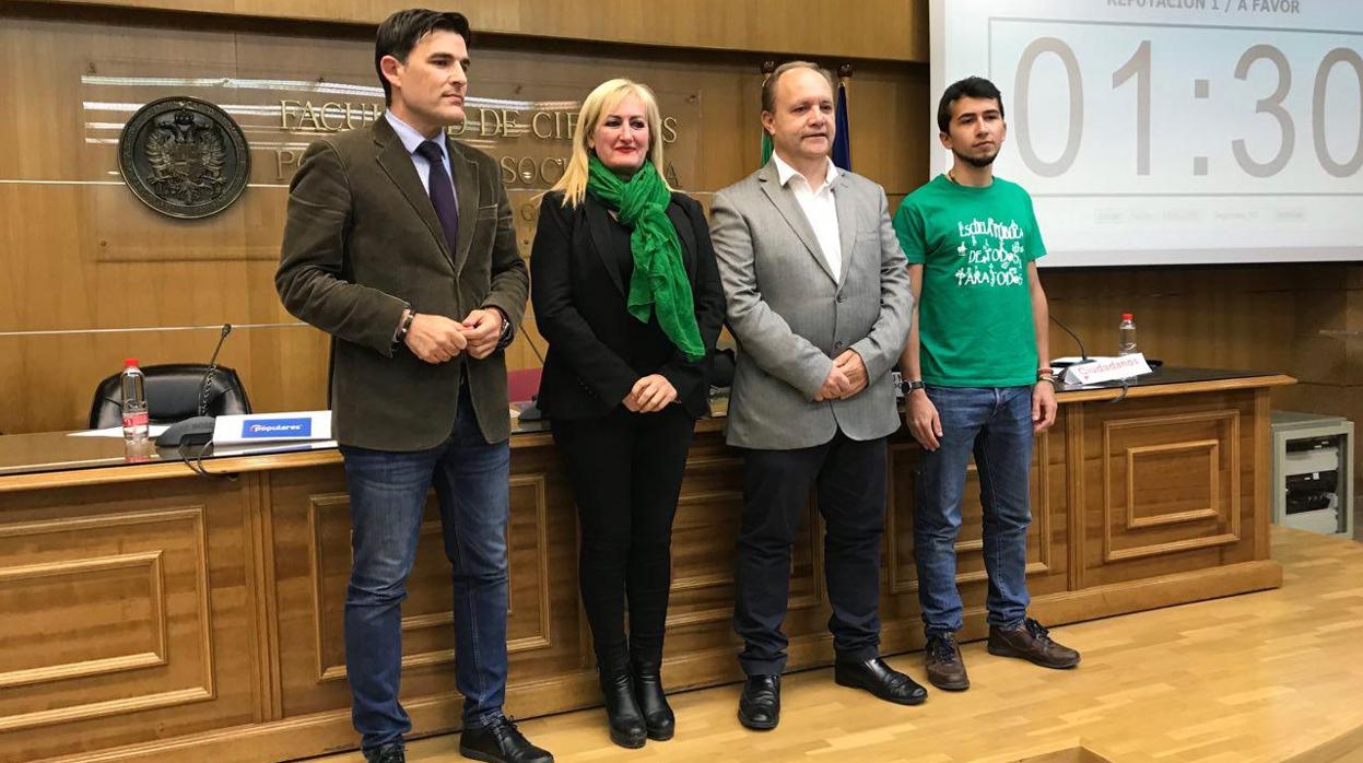 Sergio Bueno (PSOE), Celia Santiago (PP), Manuel García (Cs) y José Ismael Criado (Unidas Podemos) han suplido la ausencia de sus cabezas de lista en un debate al que Vox no ha enviado ningún representante.