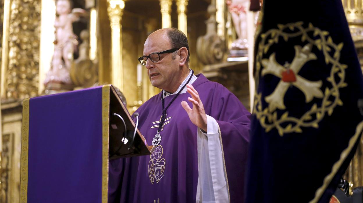 Fray Ricardo de Córdoba, durante un quinario de Jesús Caído en San Cayetano