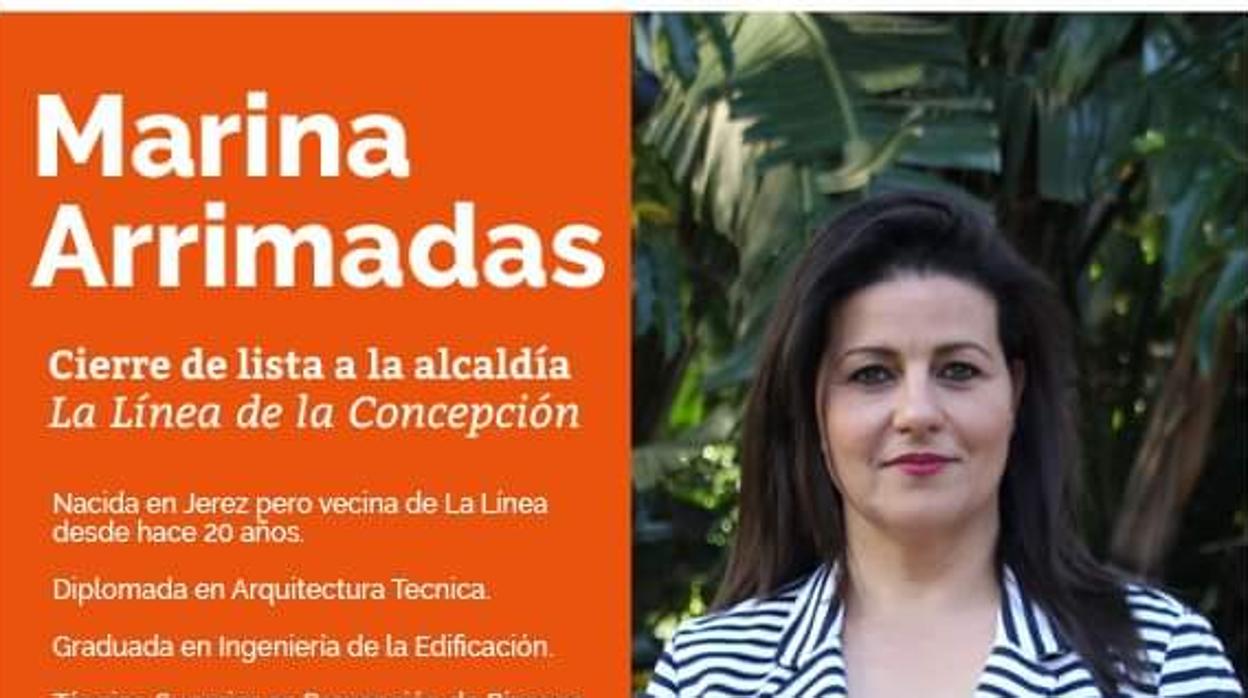 Imagen con la que Ciudadanos La Línea da a conocer que Marina Arrimadas cierra su lista para el 26M