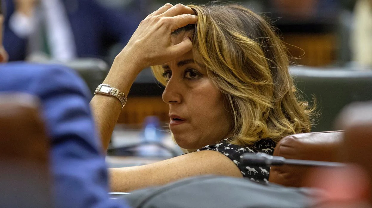 La secretaria general del PSOE andaluz, Susana Díaz,, en el Parlamento de Andalucía