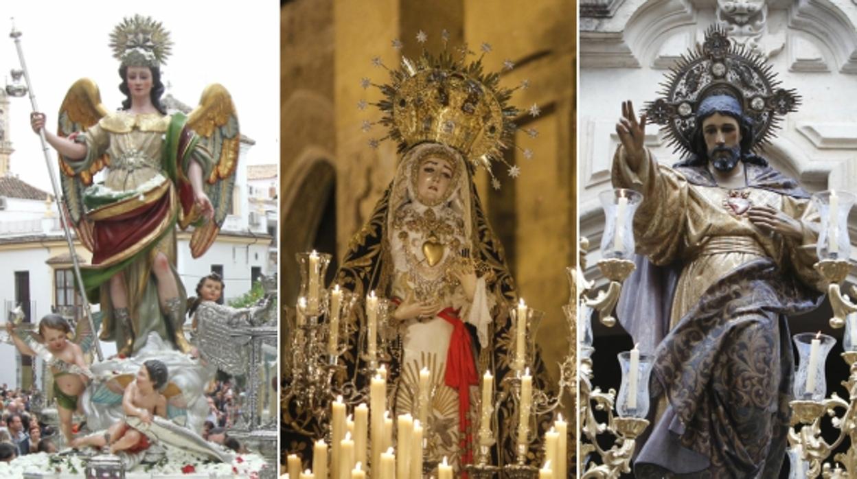 San Rafael, Nuestra Señora de los Dolores y el Sagrado Corazón de Jesús, que saldrán en la procesión