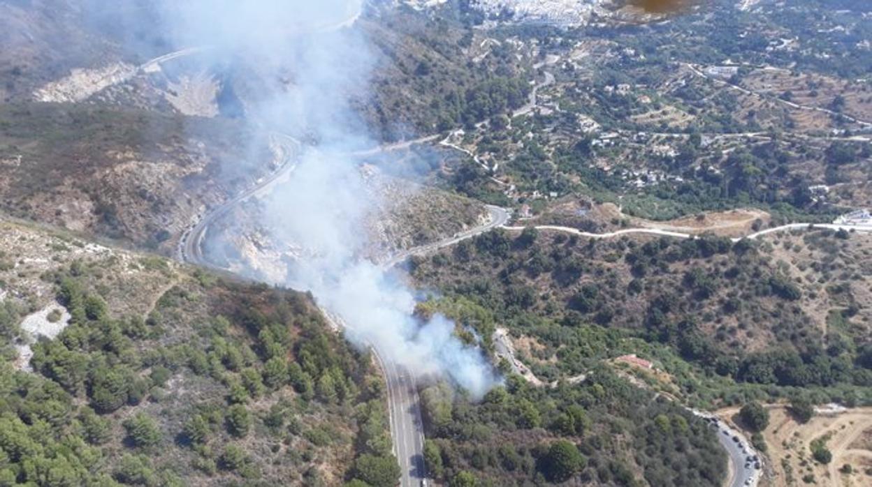 Imagen el incendio forestal de Ojén