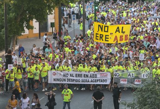 Manifestación de los empleados de ABB en Córdoba