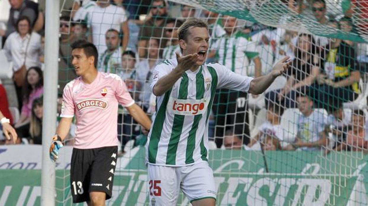 Javi Lara en su primera temporada con el Córdoba CF