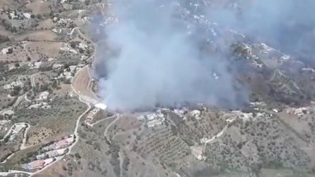 Estabilizado el incendio forestal en el municipio malagueño de Torrox