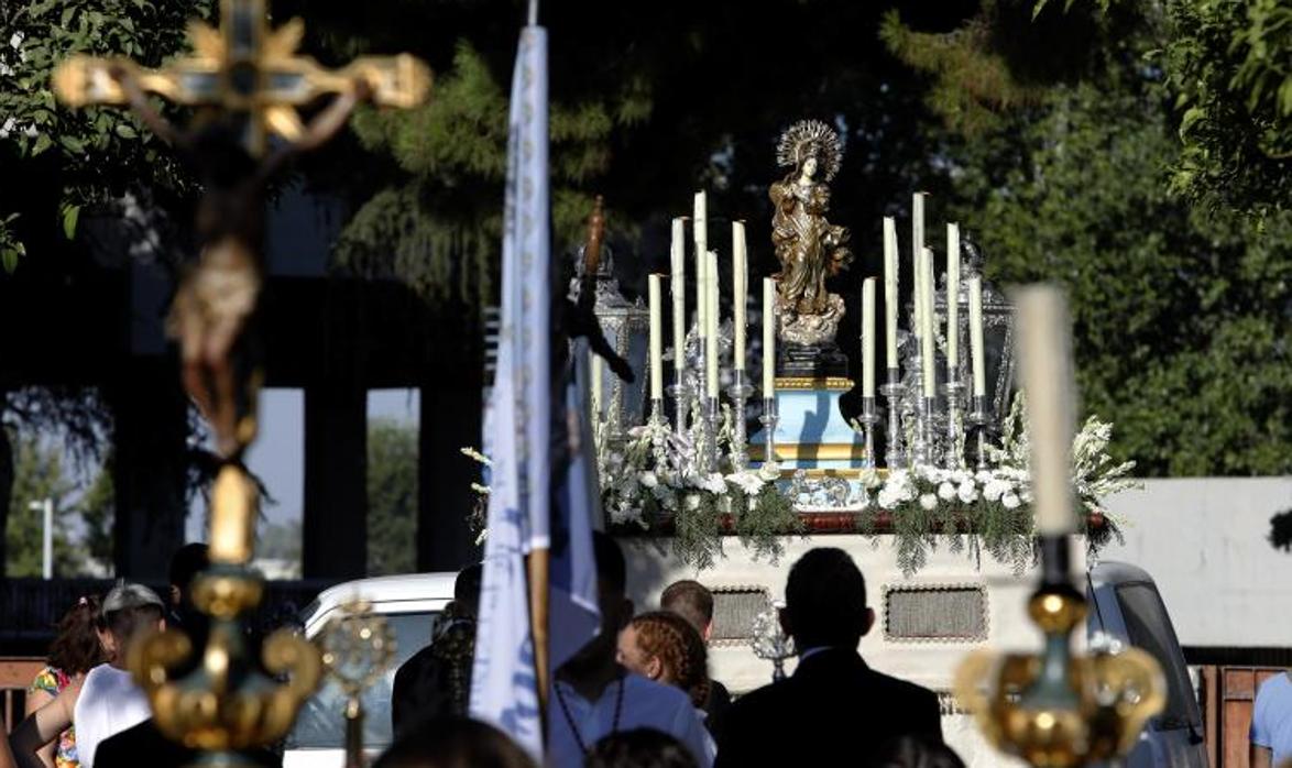 La Virgen de la Asunción en su salida procesional el pasado quince de agosto